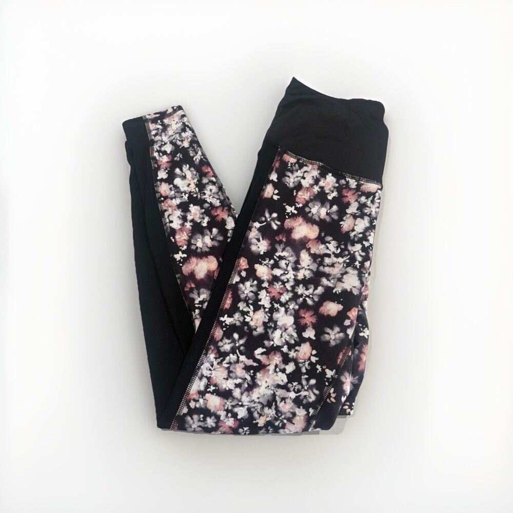Splendid Floral Leggings Women's Medium Black White Yoga Pants